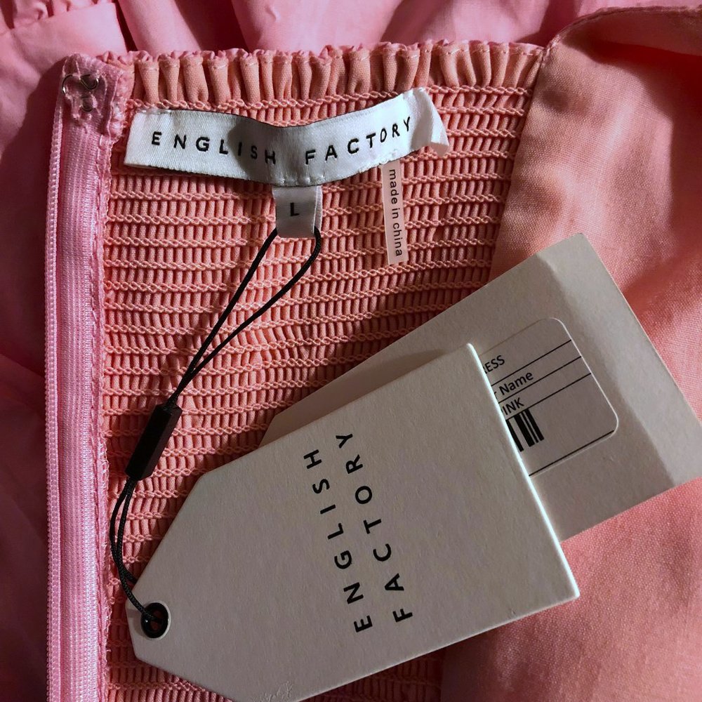NWT English Factory pink puff sleeve mini dress - Picture 8 of 9